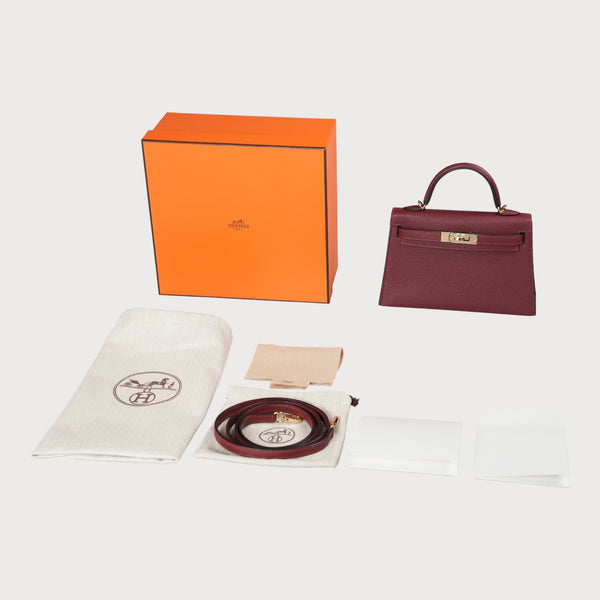 Mini Kelly 20 Rouge H Hss Pbhw Chèvre