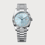 Day-Date 40 Ice Blue With Baguettes In Platinum