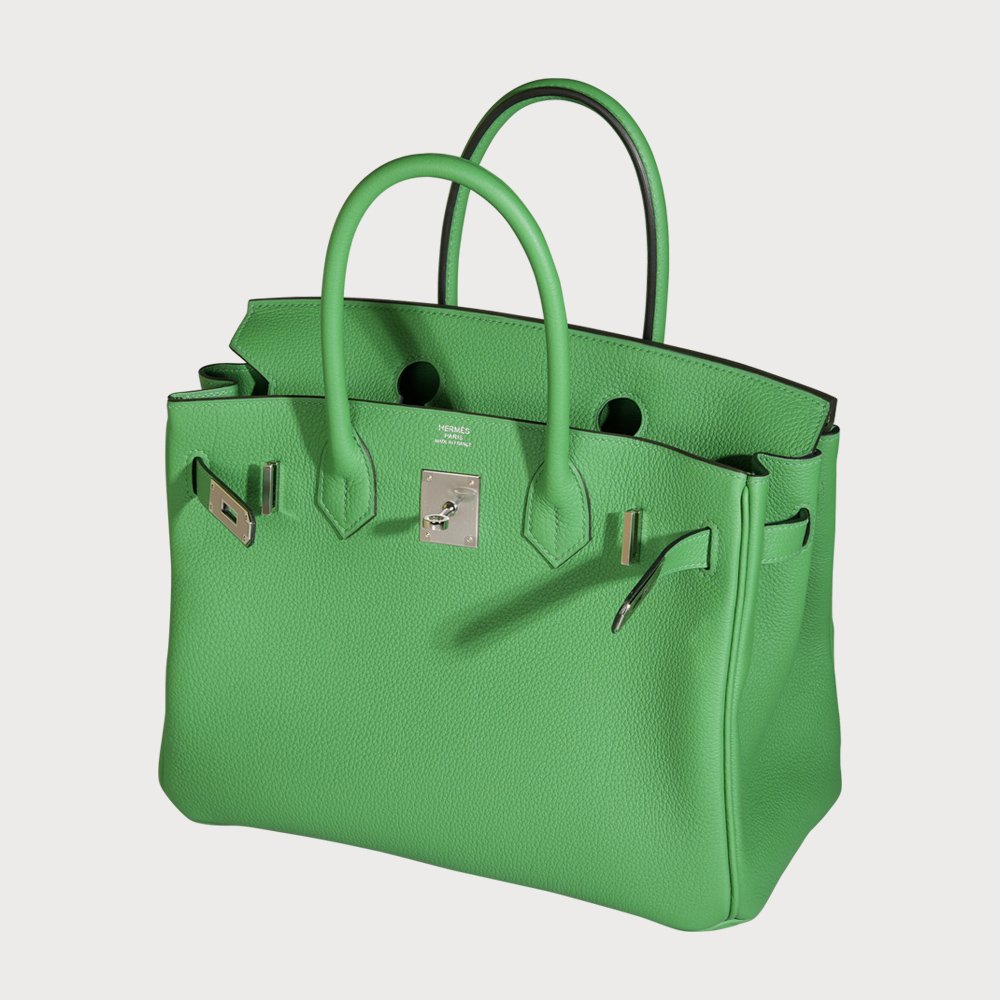 Hermès Birkin 30 Bambou Green With Palladium Hardware In Togo Leather - view 2