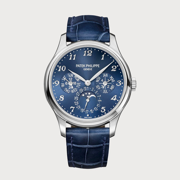 Patek Philippe Perpetual Calendar With Blue Dial In White Gold