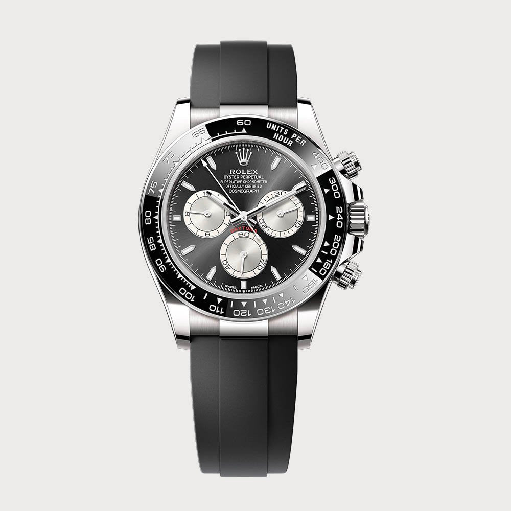 Rolex Daytona In White Gold With Black Rhodium Dial On Oysterflex