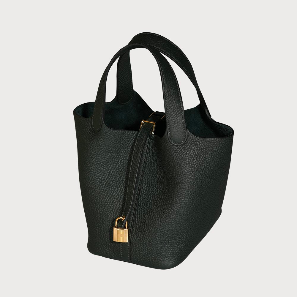 Hermès Picotin Lock 18 Vert Foncé With Gold Hardware In Taurillon Clemmence Leather