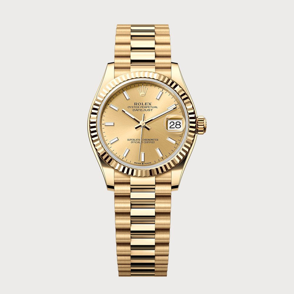Rolex Datejust 31 Champagne Dial In Yellow Gold
