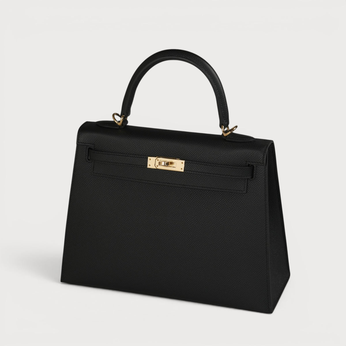 Hermes Kelly 25 Black GHW Epsom Sellier