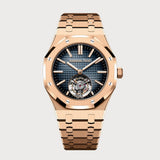 Royal Oak 41 Flying Tourbillon In Rose Gold With Smoked Blue Dial