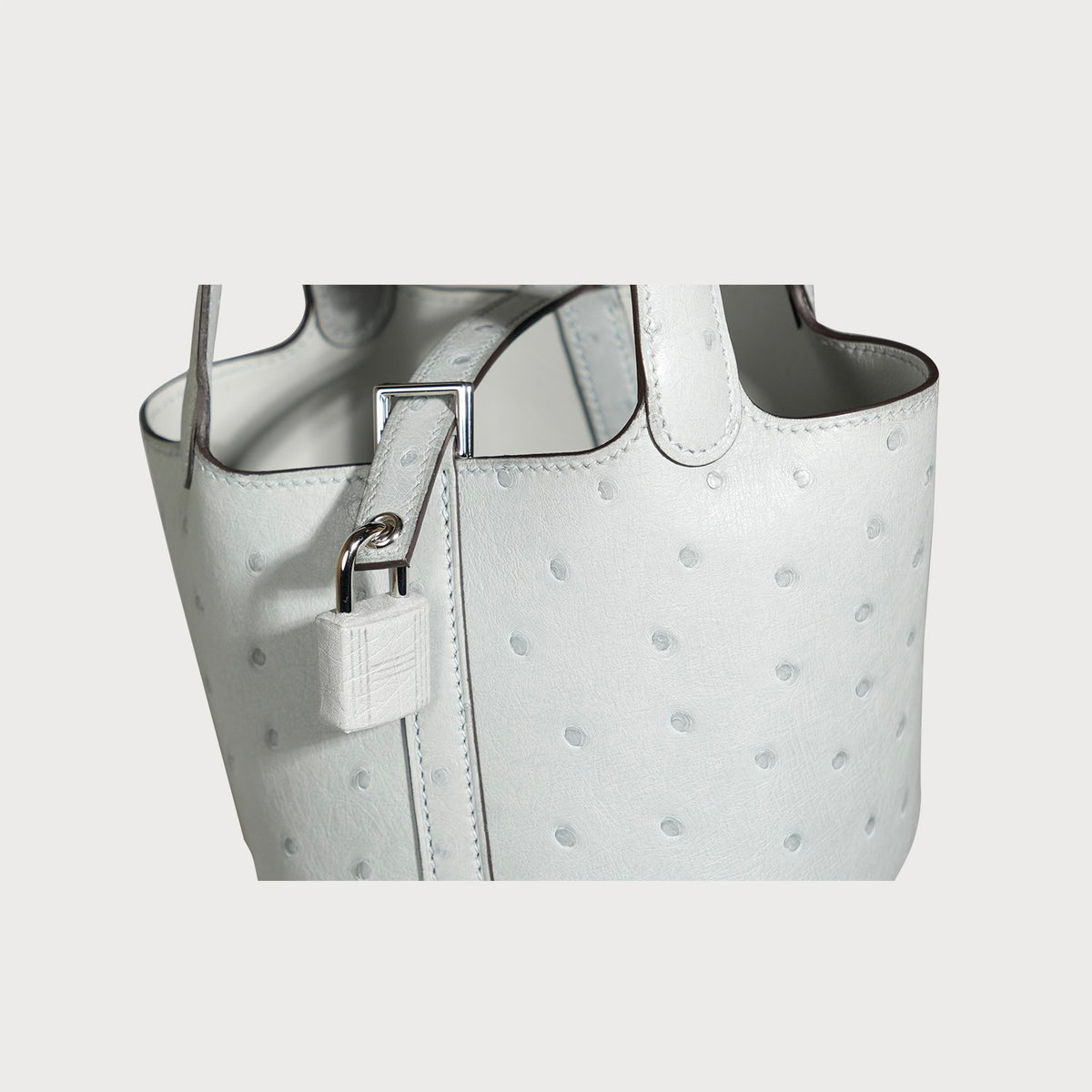 Hermès Picotin Micro 14 Blue Glacier With Palladium Hardware In Ostrich Leather - view 9