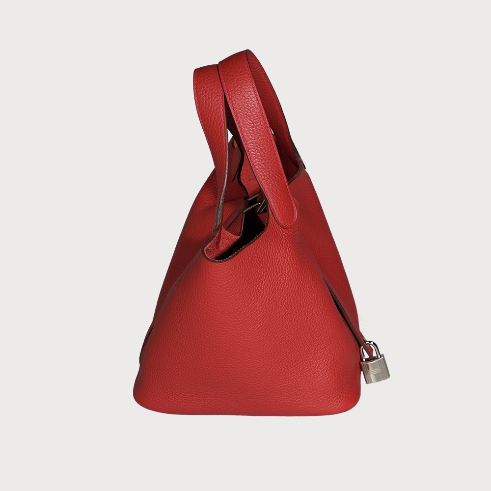 Hermès Picotin Lock 18 Rouge Casaque / Red With Palladium Hardware In Taurillon Clemmence - view 5