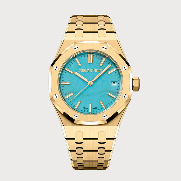 Audemars Piguet Royal Oak 37 Turquoise In Yellow Gold