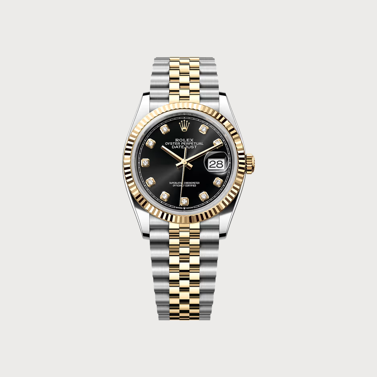 Datejust 36 Black Dial with Diamonds on Jubilee Bracelet