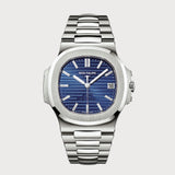 Nautilus With 40th Anniversary Blue Baguette Diamond Dial In Platinum