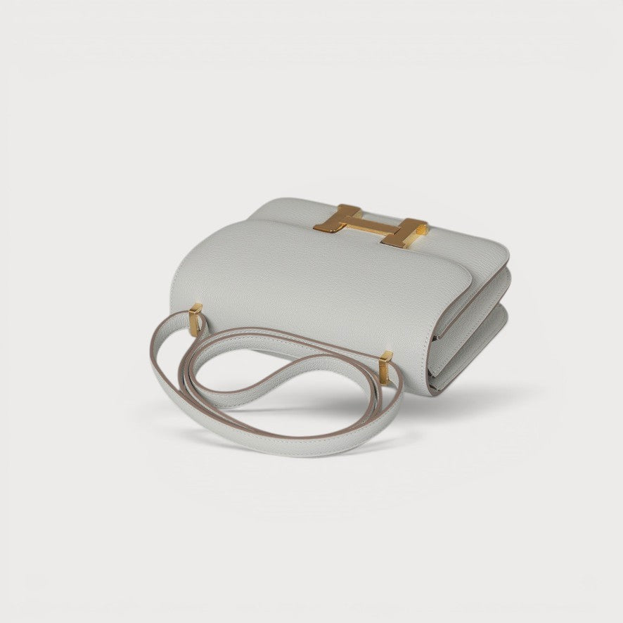 Hermes Constance 18 Mini Gris Perle PBHW Chevre Mysore