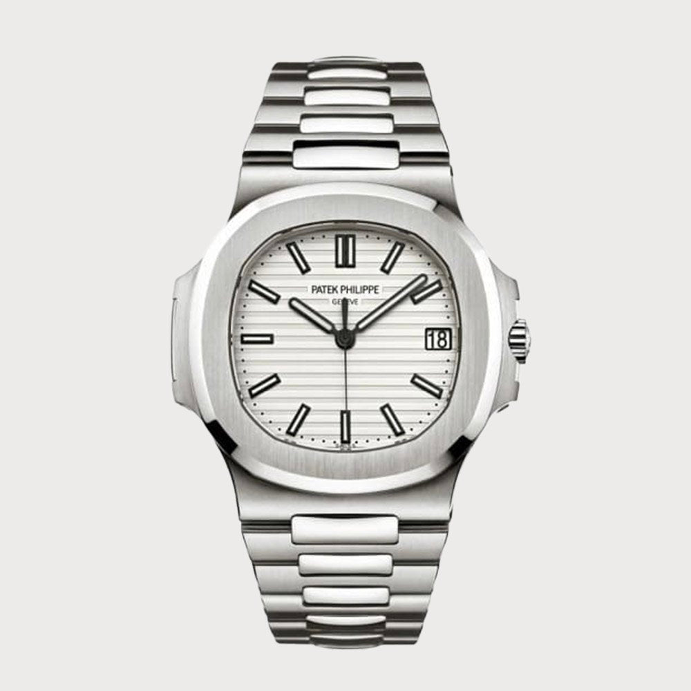 Patek Philippe Nautilus With White Dial In Stainless Steel