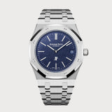 Royal Oak 39 Jumbo/ Extra-Thin In White Gold With Matte Blue Dial