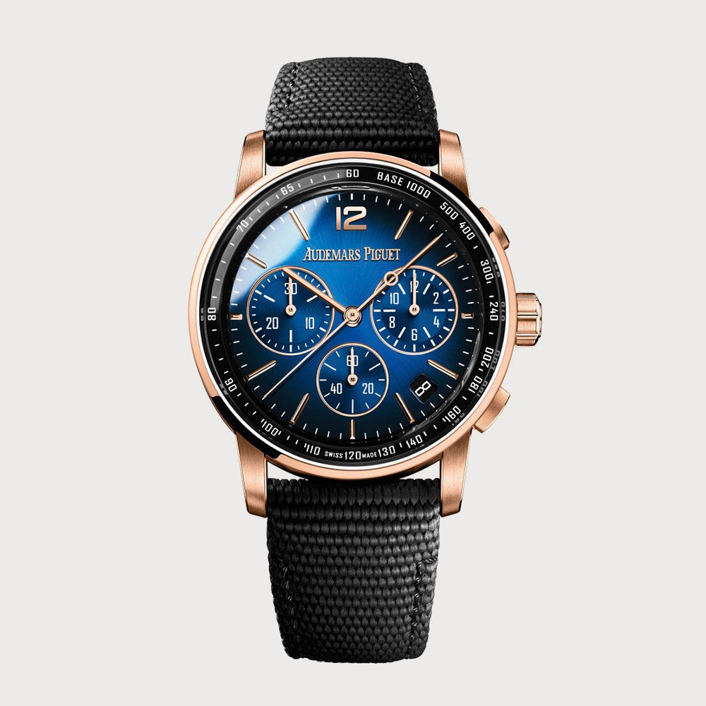 Audemars Piguet Code 11.59 Chronograph In Rose Gold With Blue Dial