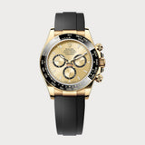 Daytona In Yellow Gold With Champagne Dial On Oysterflex