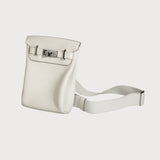 Hac A Dos Pm White/ Gris Pale With Palladium Hardware In Togo Leather