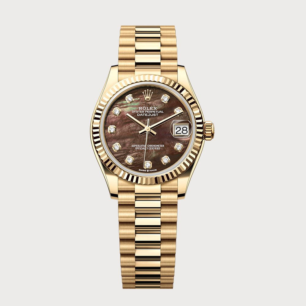 Rolex Datejust 31 Mother-Of-Pearl Diamond Dial In Yellow Gold