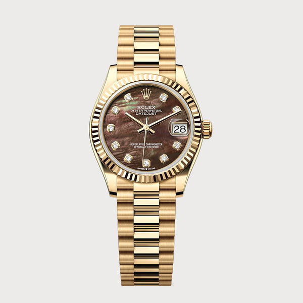 Rolex Datejust 31 Mother-Of-Pearl Diamond Dial In Yellow Gold