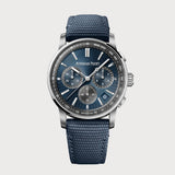 Code 11.59 chronograph in steel with blue dial