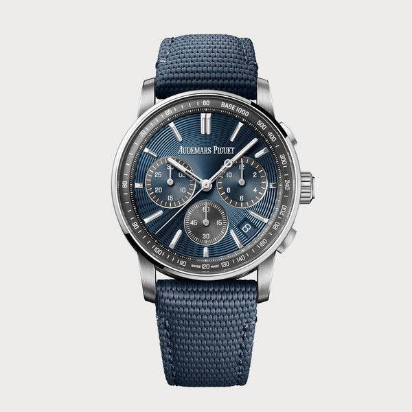 Audemars Piguet Code 11.59 chronograph in steel with blue dial