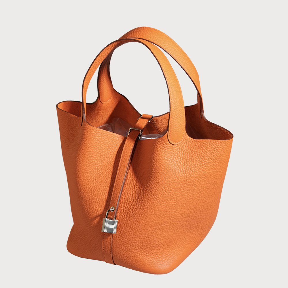 Hermès Picotin Lock 22 Orange With Palladium Hardware
