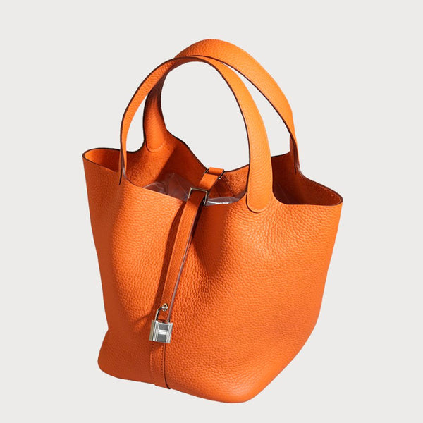 Hermès Picotin Lock 22 Orange With Palladium Hardware
