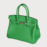 Birkin 30 Bambou Green With Palladium Hardware In Togo Leather
