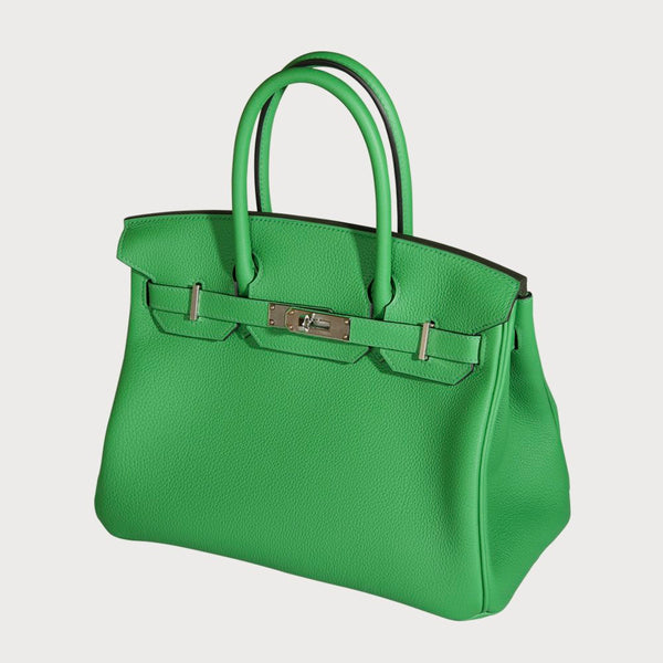 Hermès Birkin 30 Bambou Green With Palladium Hardware In Togo Leather