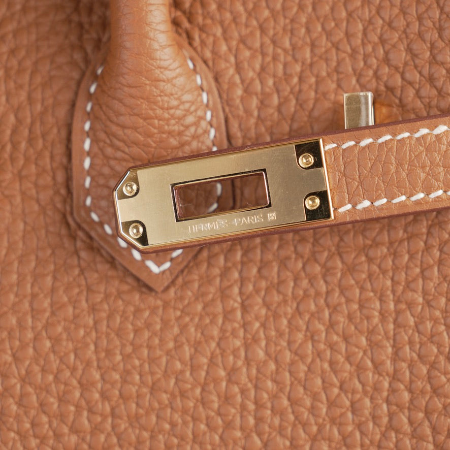 Hermes Birkin 25 Gold Ghw Togo Retourne