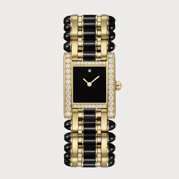 Cartier Tank Jewellery Large In Yellow Gold With Onyx & Diamonds