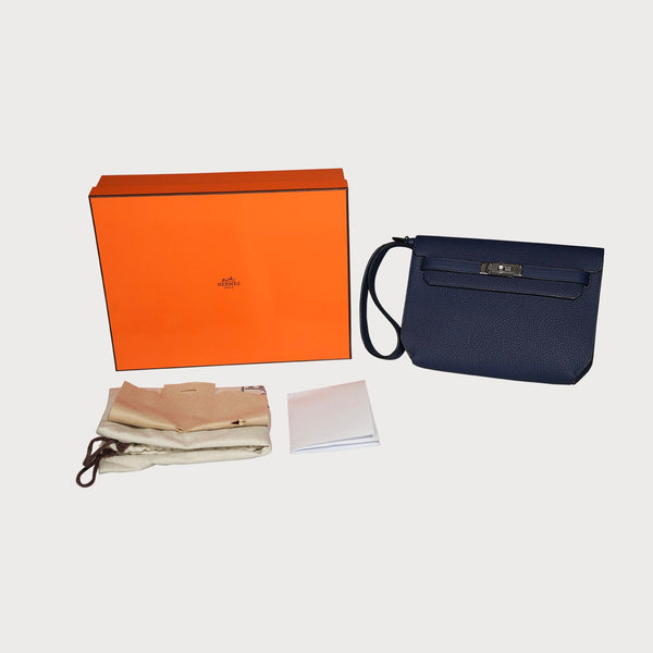 Kelly Depeche 25 Blue Saphir With Palladium Hardware In Togo Leather