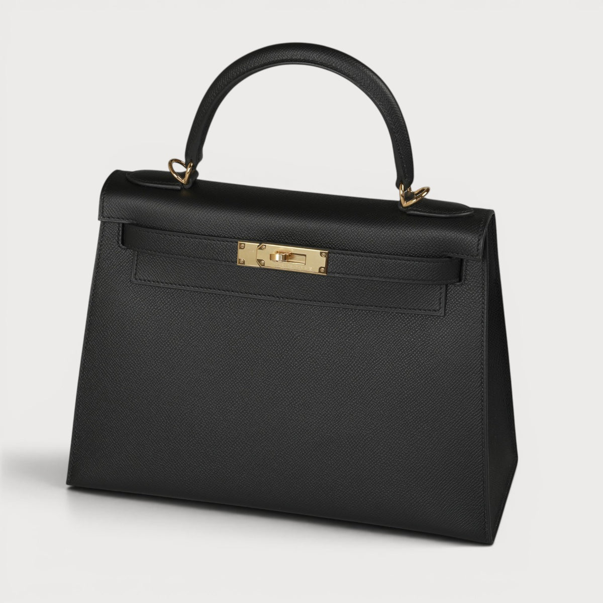 Hermes Kelly 28 Black Ghw Epsom