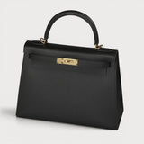 Hermes Kelly 28 Black Ghw Epsom