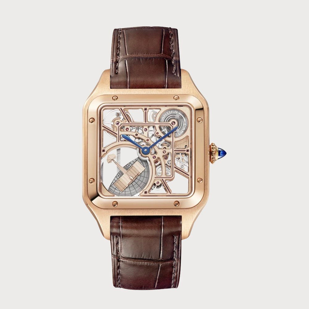 Cartier Santos Dumont Micro-Rotor Skeleton In Rose Gold