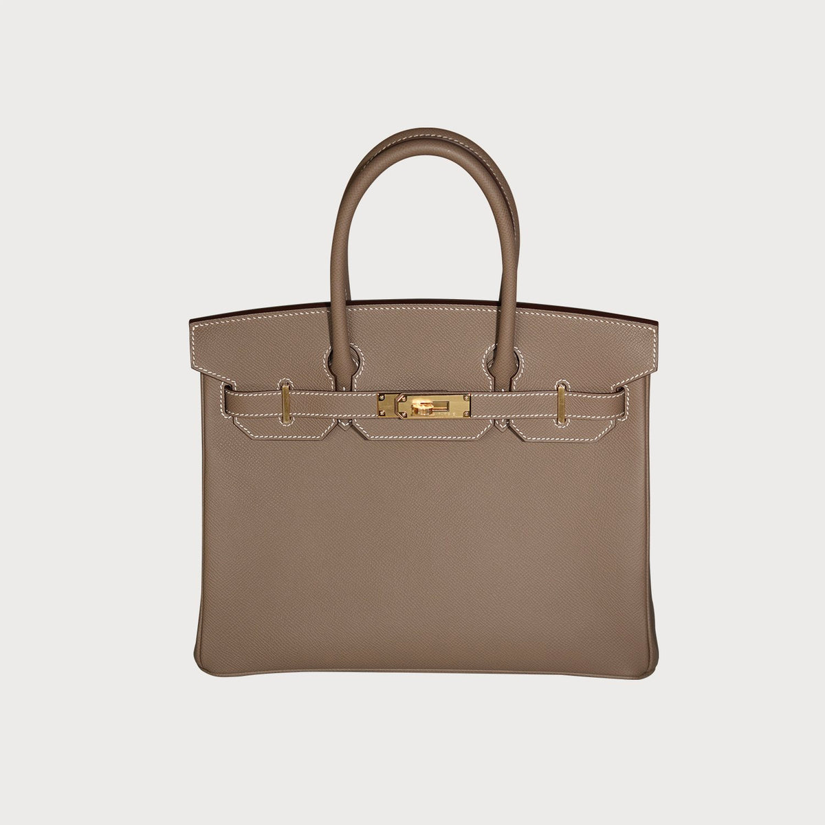 Hermès Hermes Birkin 30 Etoupe With Gold Hardware In Epsom Leather Retourne Shape - view 3