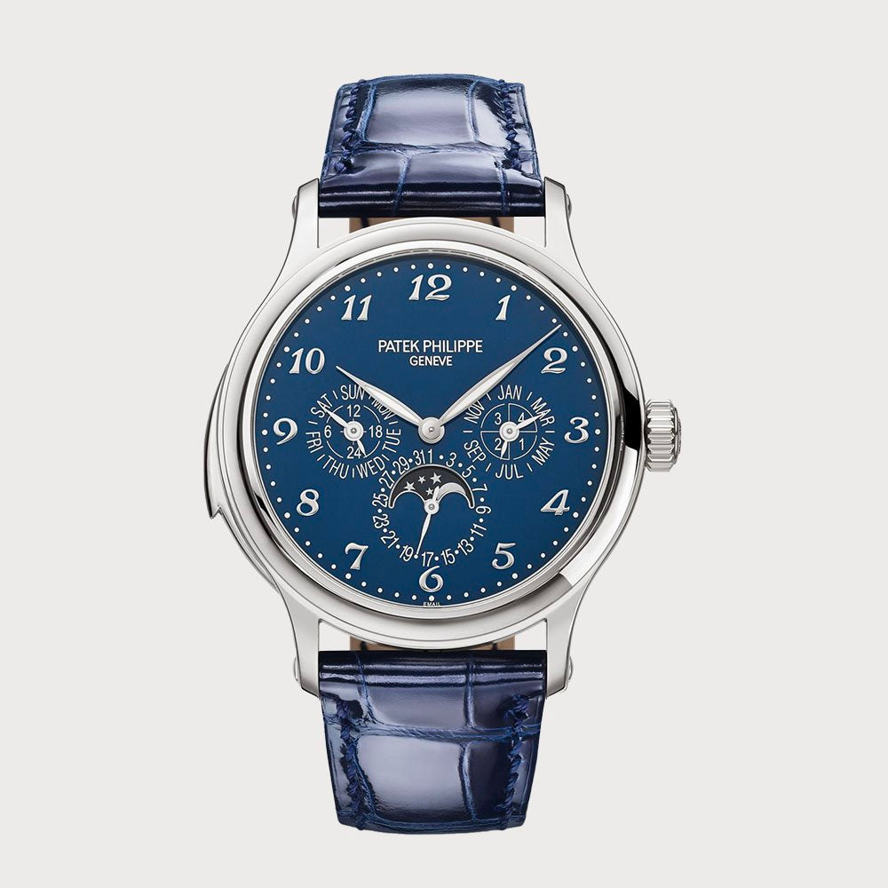 Patek Philippe Minute Repeater Perpetual Calendar With Blue Dial In Platinum