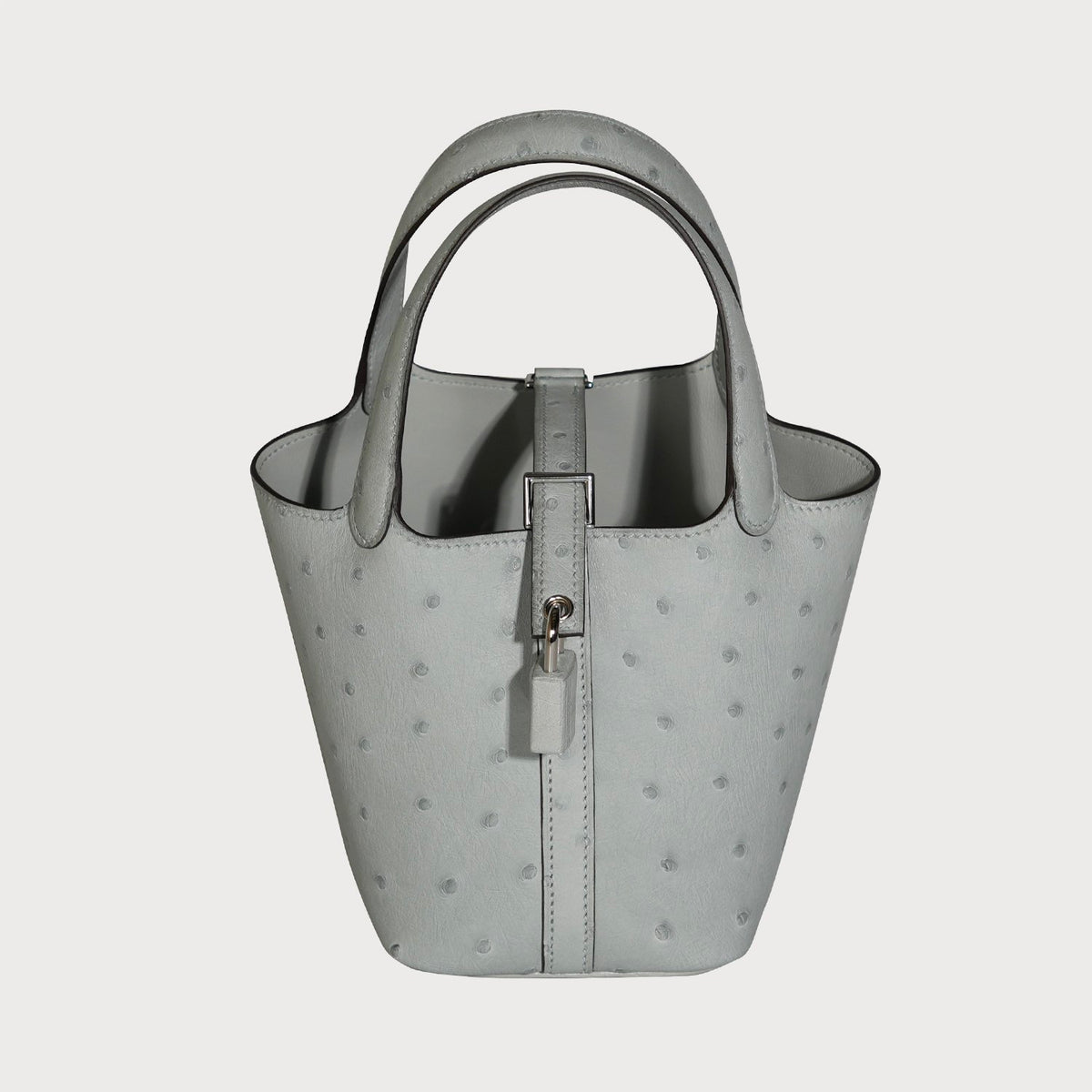 Hermès Picotin Micro 14 Blue Glacier With Palladium Hardware In Ostrich Leather - view 3