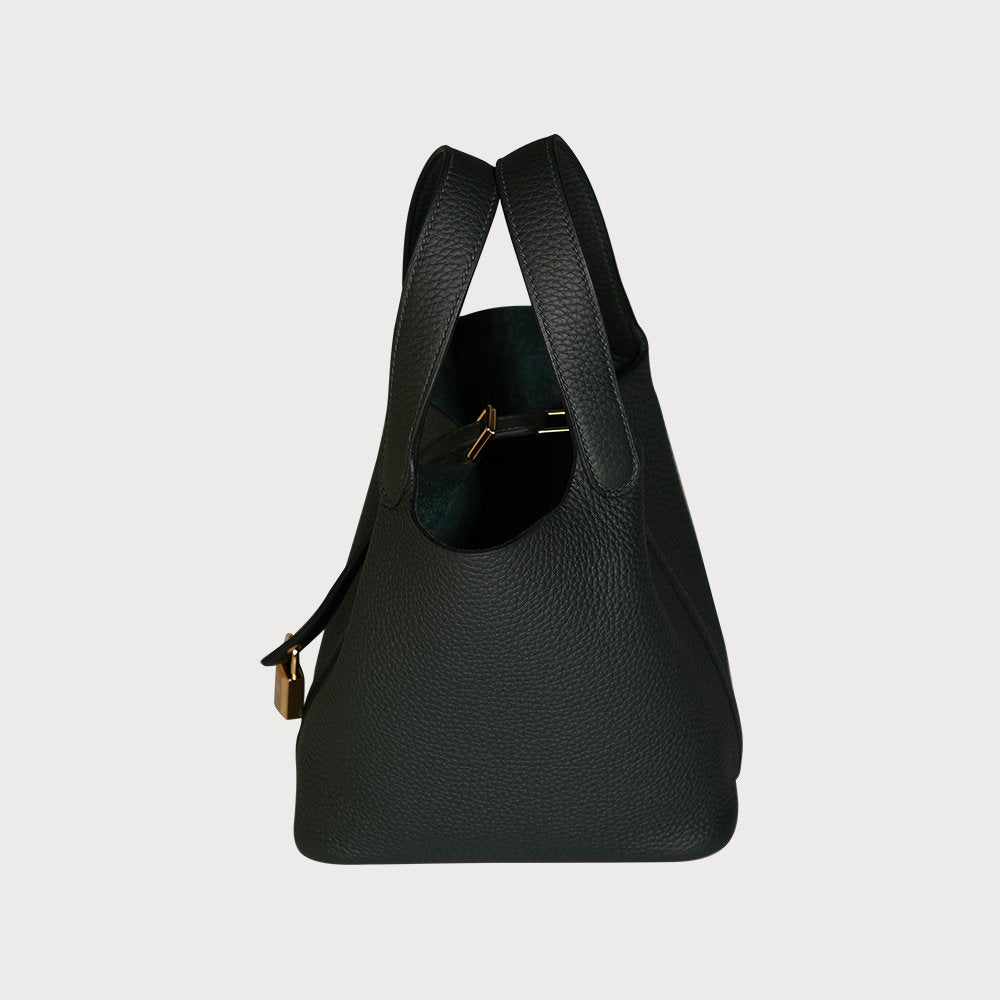 Hermès Picotin Lock 18 Vert Foncé With Gold Hardware In Taurillon Clemmence Leather - view 4