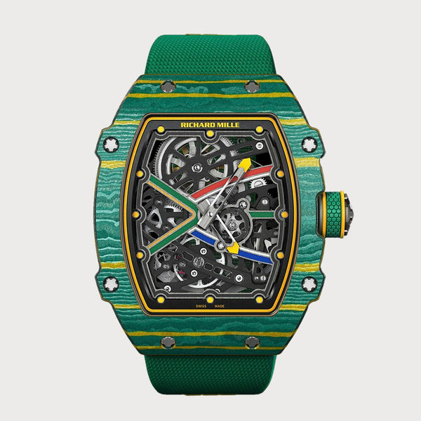 Richard Mille Rm67-02 Wayde Van Niekerk Extra Flat In Yellow & Green Quartz Tpt