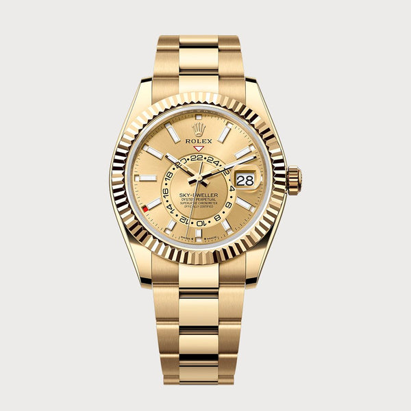 Rolex Sky-Dweller With Champagne Dial In Yellow Gold