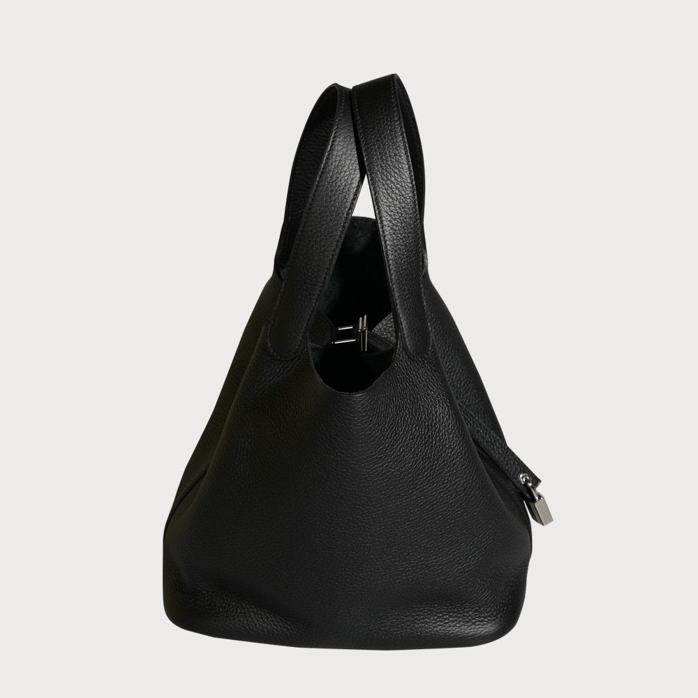 Hermès Picotin Lock 22 Black With Palladium Hardware In Clemmence Leather - view 11