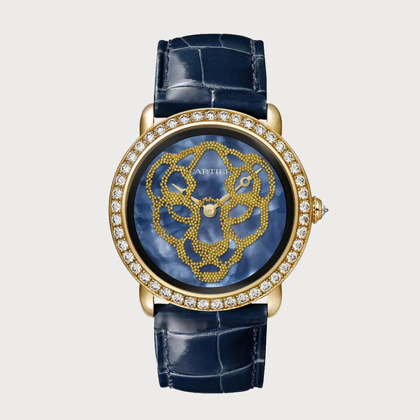 Cartier Révélation D'une Panthère 37mm Diamond Set With Blue Mother Of Pearl Dial