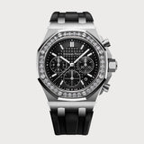 Royal Oak Offshore Chronograph Diamond Set On Steel With Black Dial