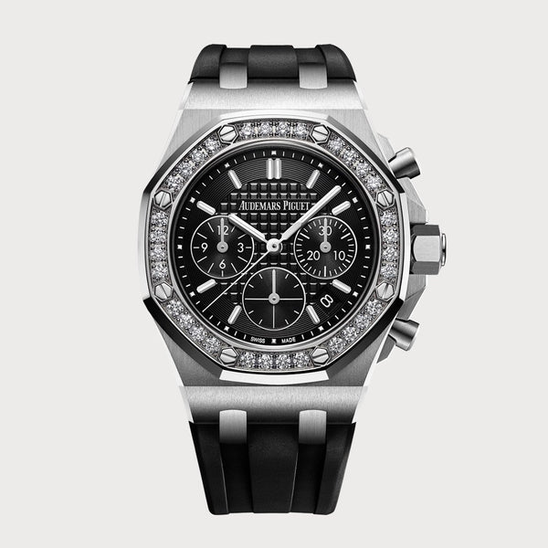 Audemars Piguet Royal Oak Offshore Chronograph Diamond Set On Steel With Black Dial