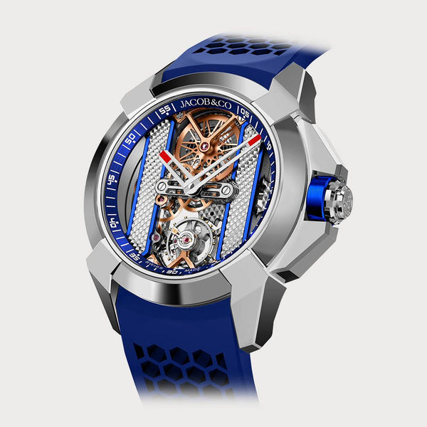 Jacob & Co Epic X Stainless Steel With Blue Inner Ring
