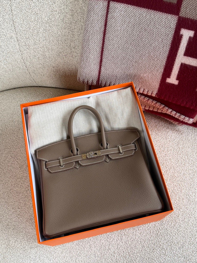 Hermes Birkin 25 Etoupe Phw Togo Retourne