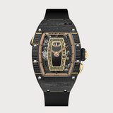 Rm037 Black Carbon Tpt & Gold Case With Diamond Set Dial