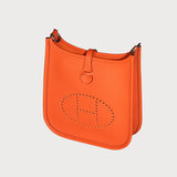 Evelyne 16 Orange Feu With Palladium Hardware In Taurillon Clemmence Leather