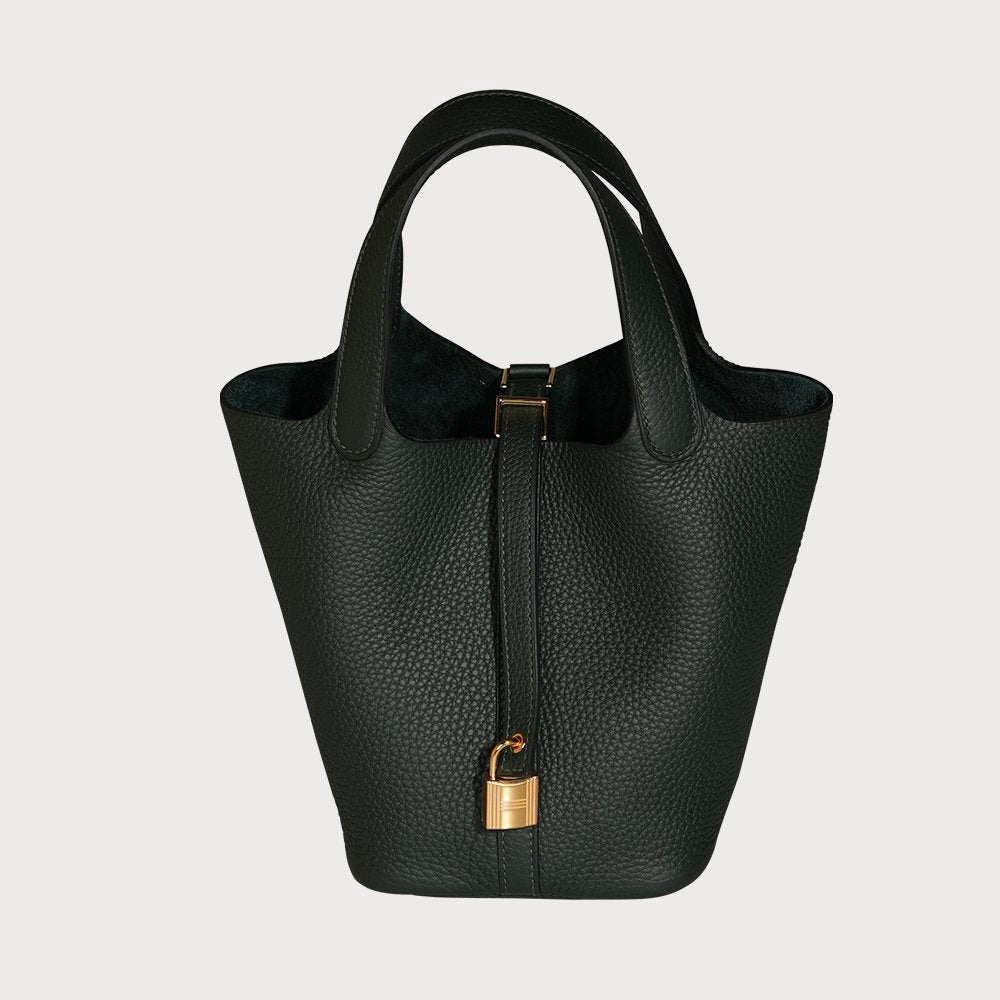 Hermès Picotin Lock 18 Vert Foncé With Gold Hardware In Taurillon Clemmence Leather - view 8