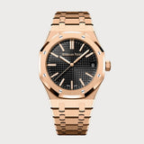 Royal Oak 41 With Black Dial In Rose Gold